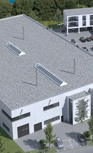 Gewerbe- und Büropark — Büro und Hallen